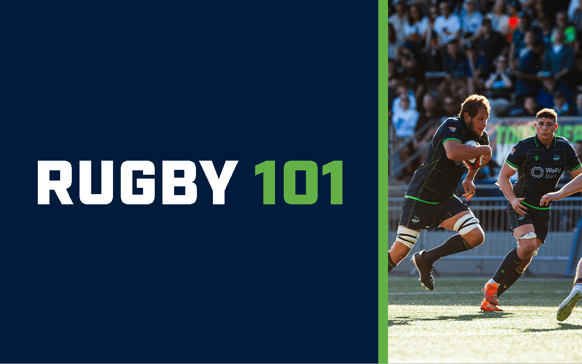 Seattle Seawolves players compete during a rugby match.