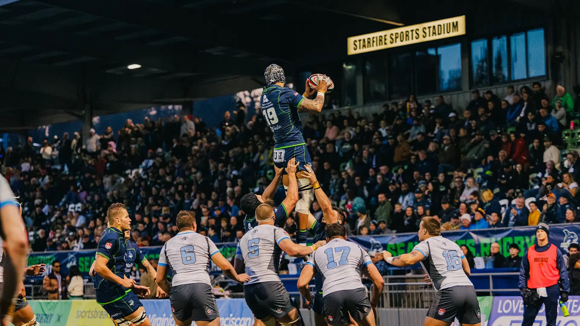 Seattle Seawolves supporters gather at Starfire Sports for a home match.