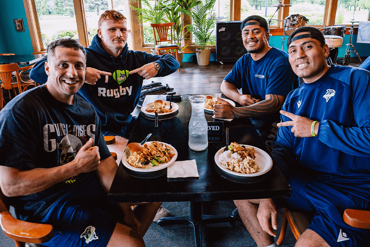 Supporters enjoy food and drinks in Seattle Southside before a Seattle Seawolves match.