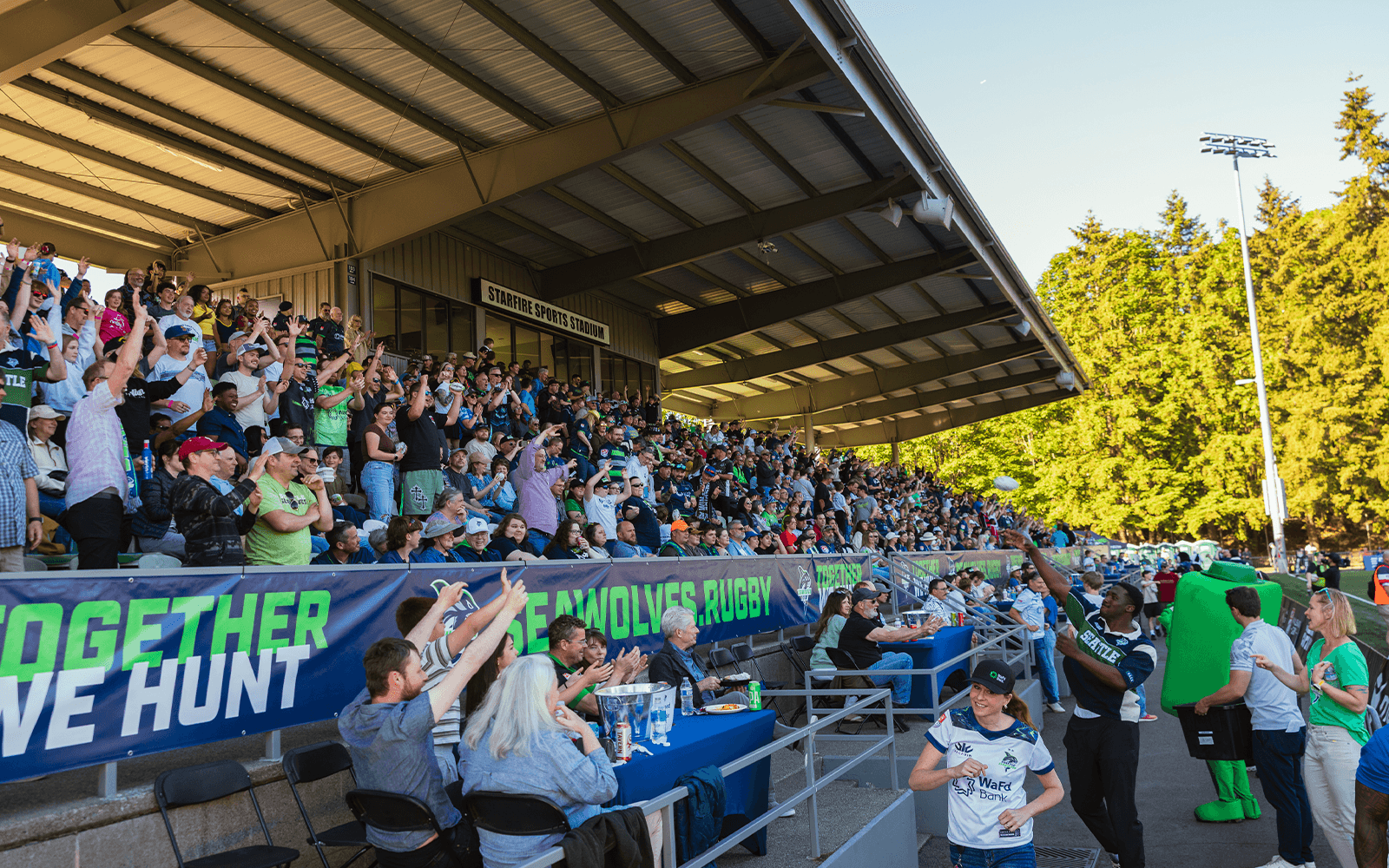 Seattle Seawolves supporters fill the stands at Starfire Stadium on matchday.