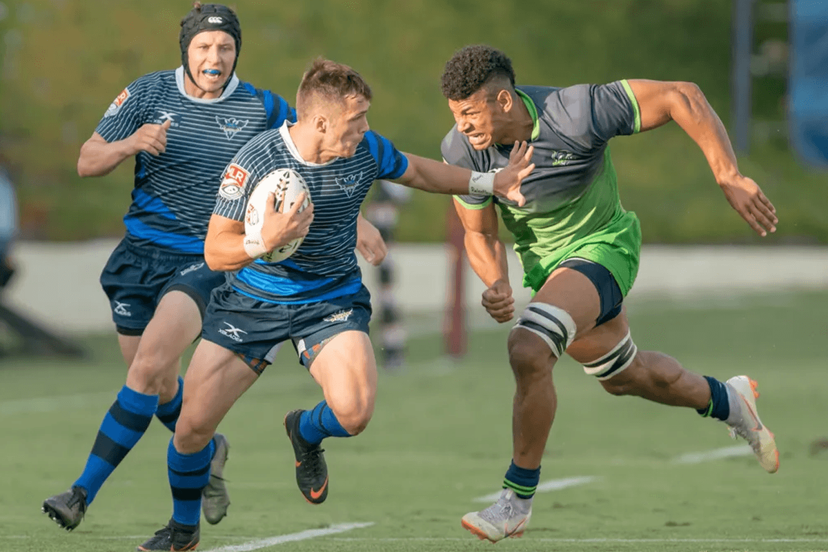 Seattle Seawolves players compete during the club’s first Major League Rugby season in 2018.