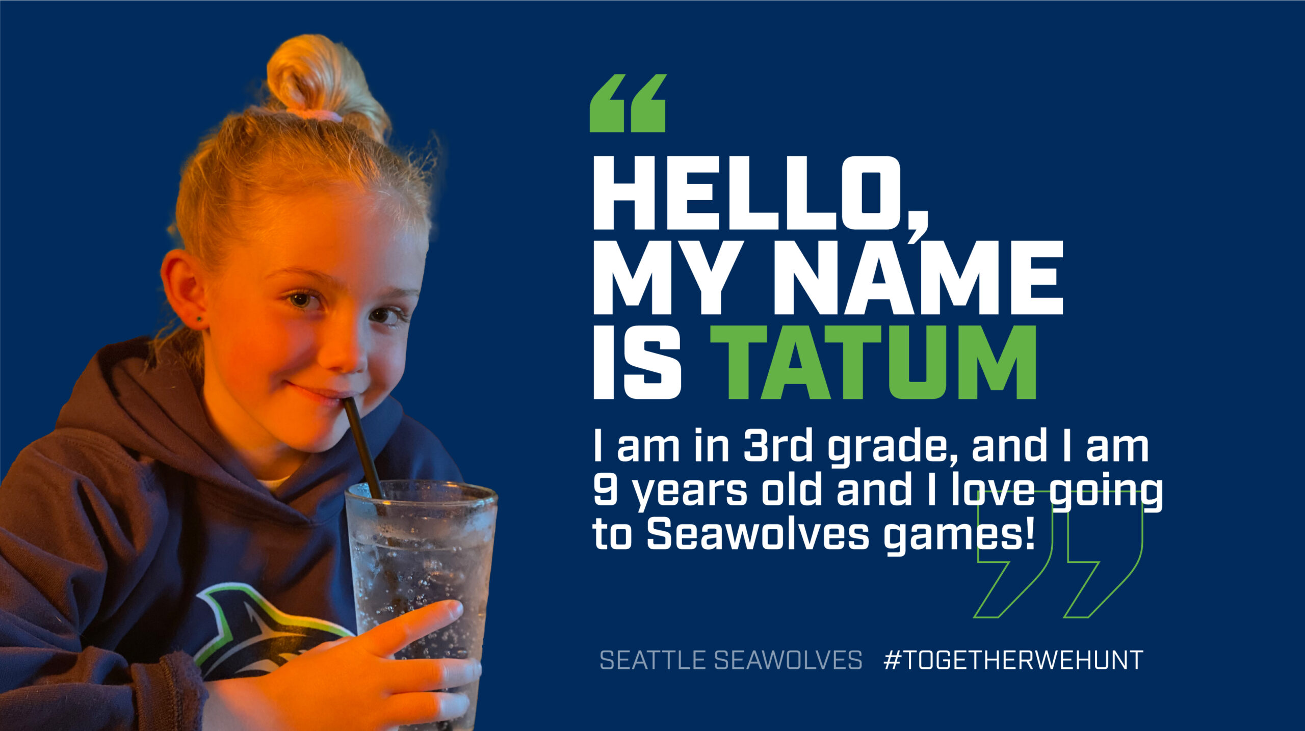 Meet Tatum, 9 Year Old Seawolves Fan
